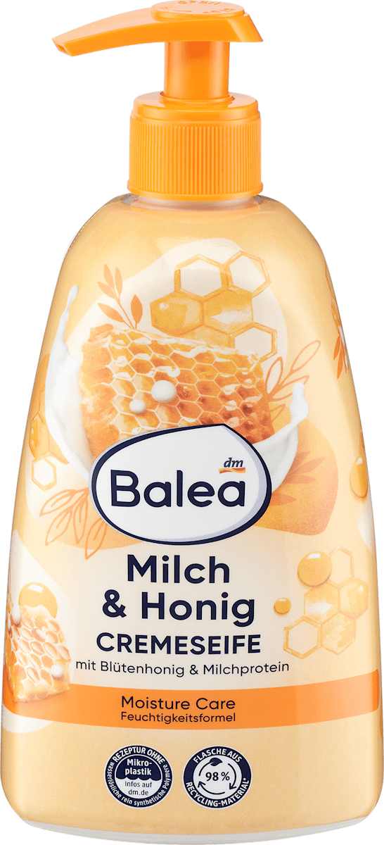 Savon crème lait & miel, 500 ml