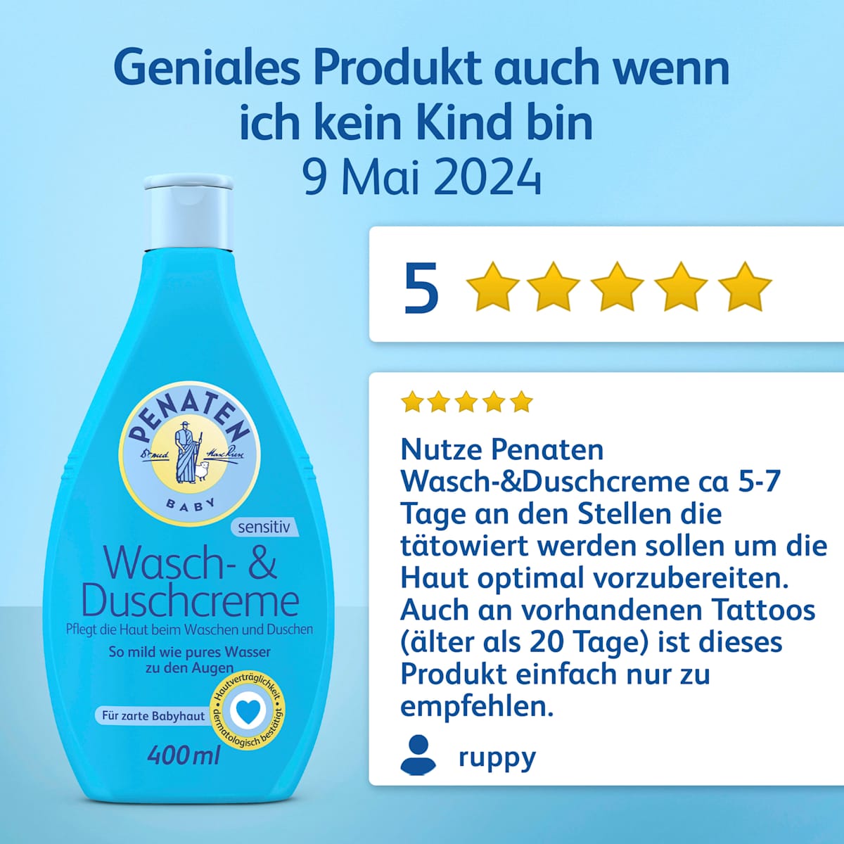 Crème lavante et de douche pour bébé, 400 ml