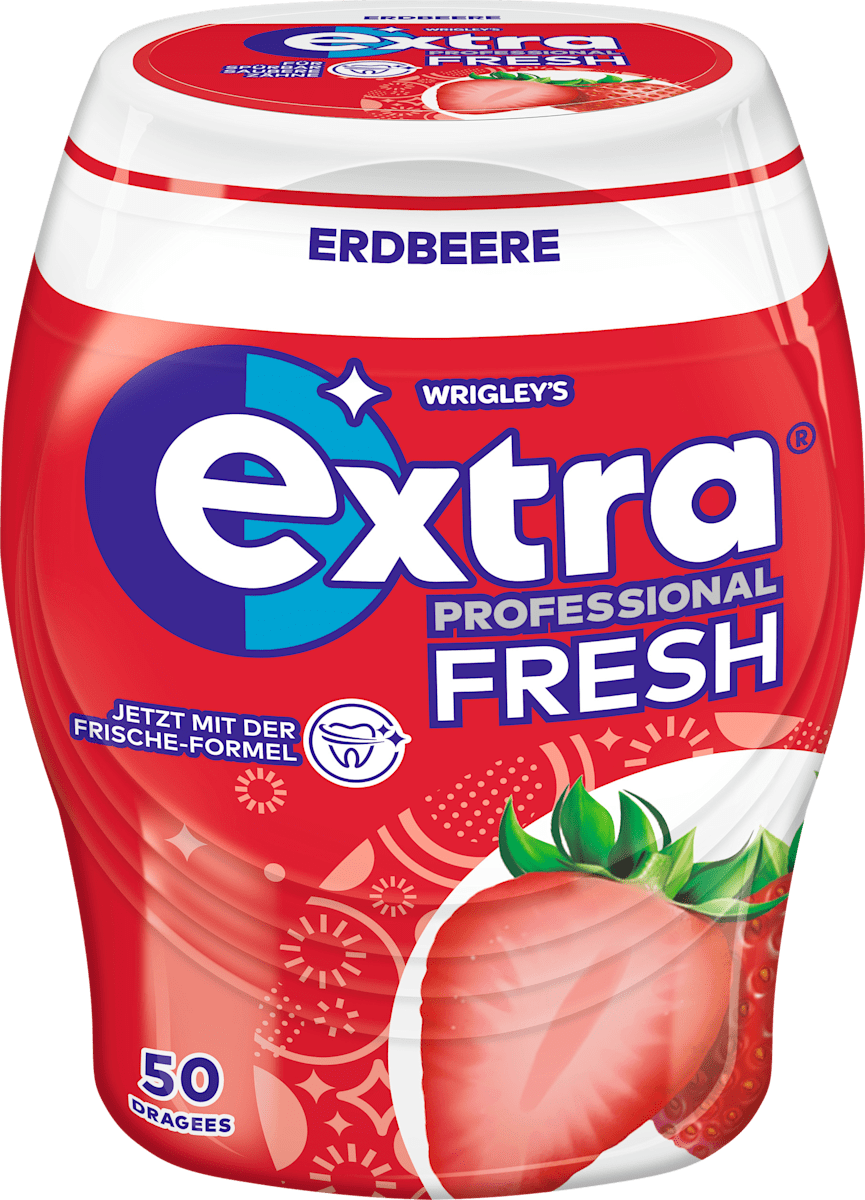 Chewing-gum à mâcher Extra Professional Fresh, fraise, sans sucre, 50 pces