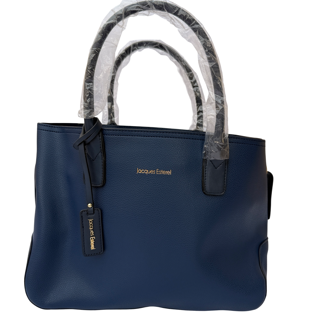 Sac bleu nuit en cuir Jacques Esterel
