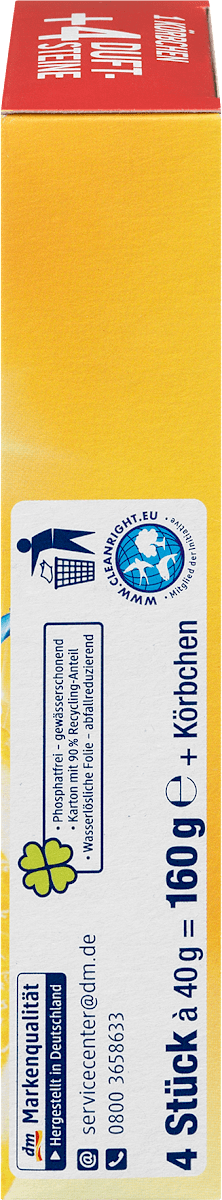 Pierre odorante pour WC Fraîcheur citron, 4 pces