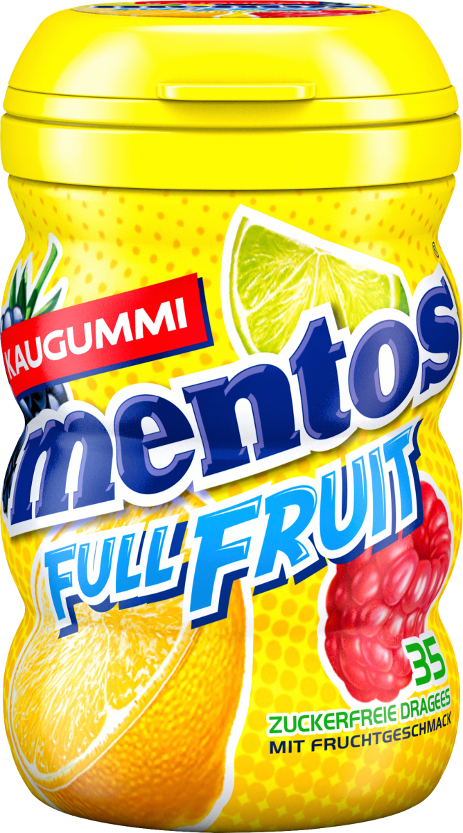 Mentos Full Fruit sans sucre (35 pièces) Chewin gum, 70 g