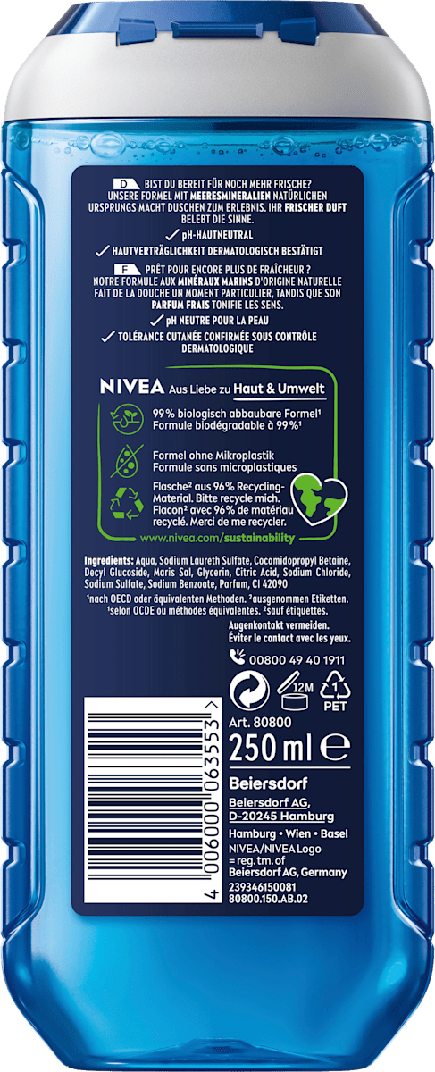 Gel douche Fresh Ocean 3in1, 250 ml