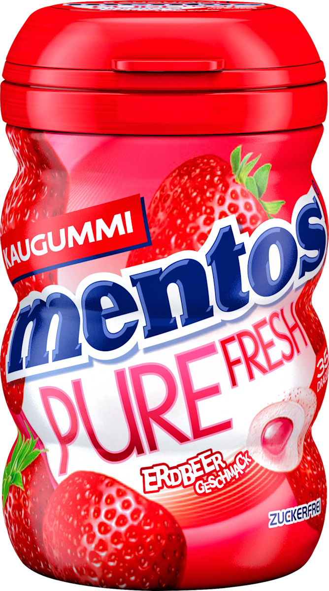 Mentos Pure Fresh chewing-gum saveur fraise, sans sucre (35 Stück), 70 g