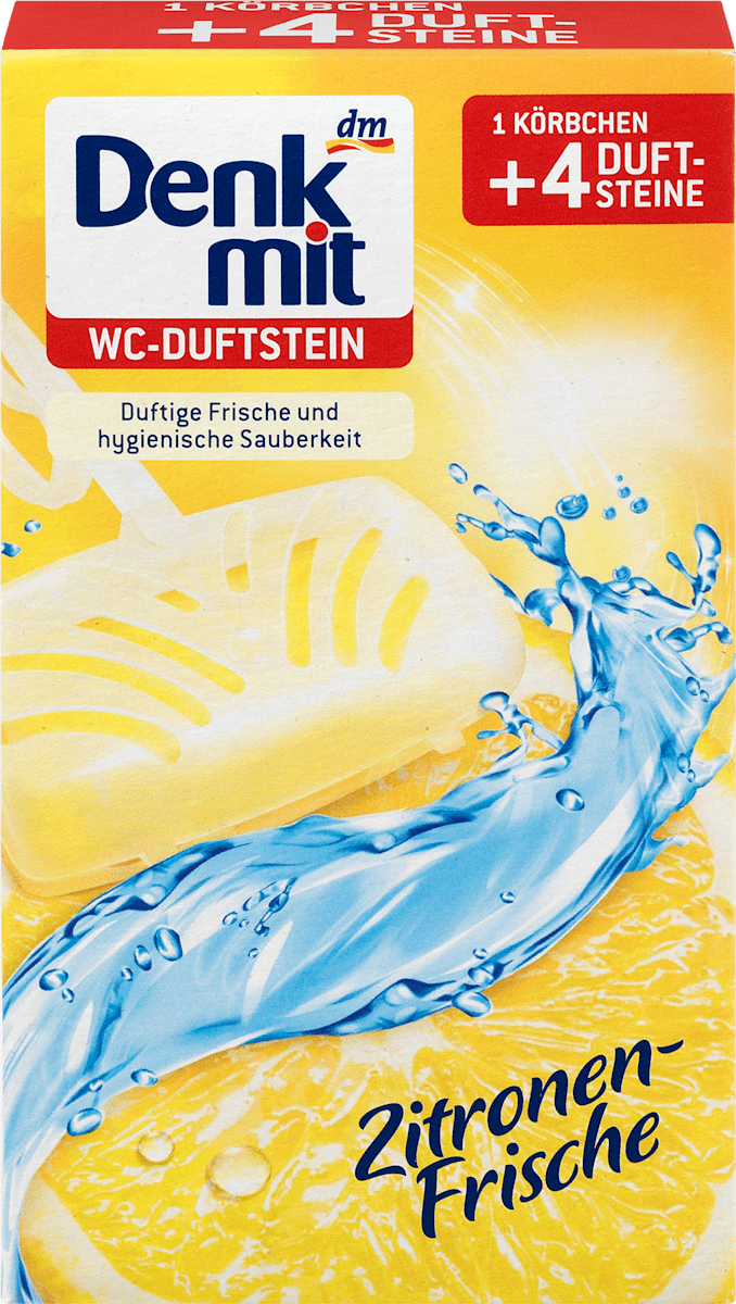 Pierre odorante pour WC Fraîcheur citron, 4 pces