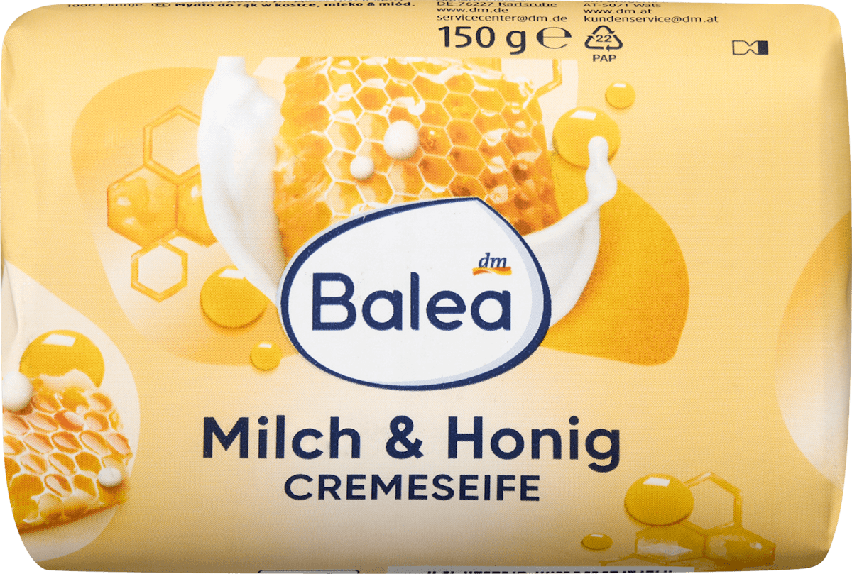 Savon en pain, savon crème senteur lait & miel, 150 g