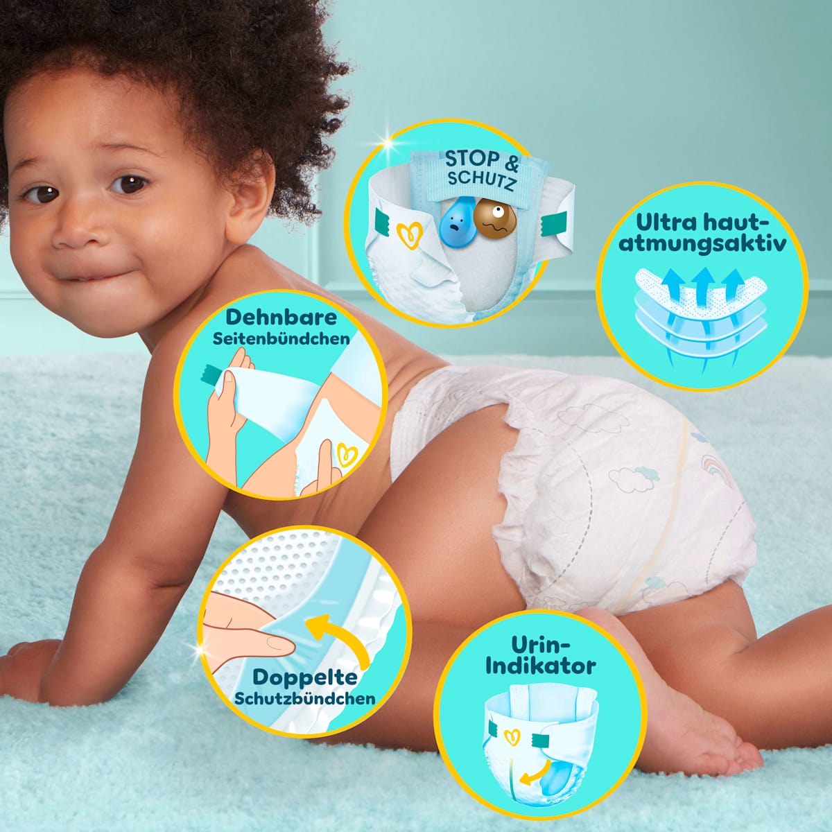 Couches Premium Protection Gr.5 Junior (11-16 kg) boîte mensuelle, 152 pces