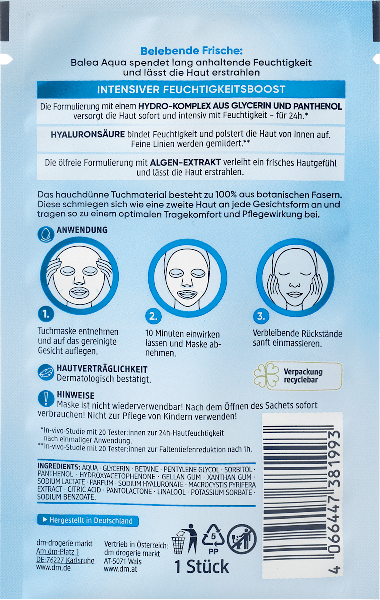Masque en tissu Aqua, 1 pc
