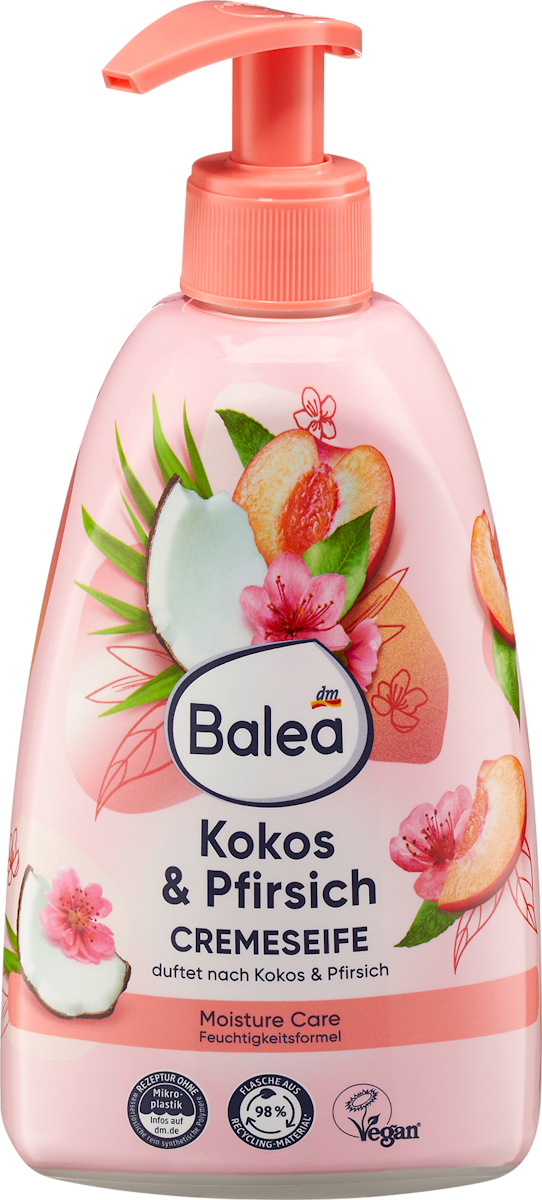 Savon crème pêche & noix de coco, 500 ml