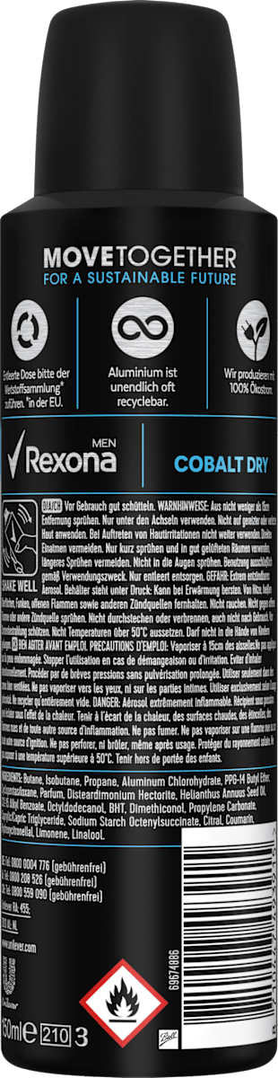 Déodorant anti-transpirant Men Cobalt Dry, 150 ml