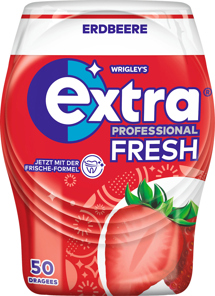 Chewing-gum à mâcher Extra Professional Fresh, fraise, sans sucre, 50 pces