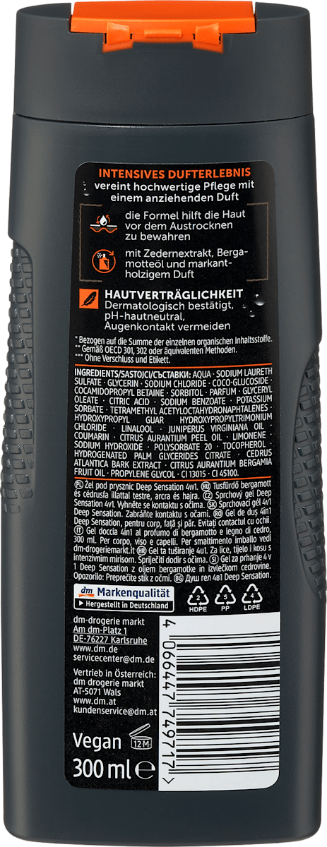 Gel douche Deep Sensation 4in1, 300 ml
