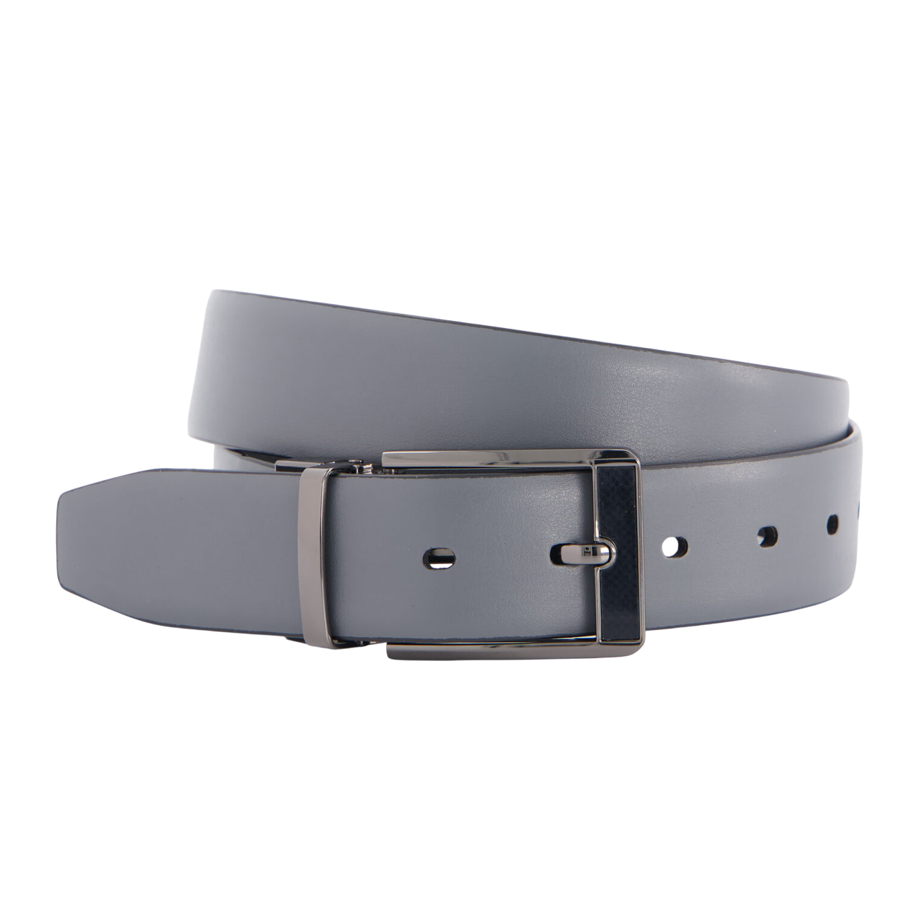 Ceinture en cuir réversible noire et grise