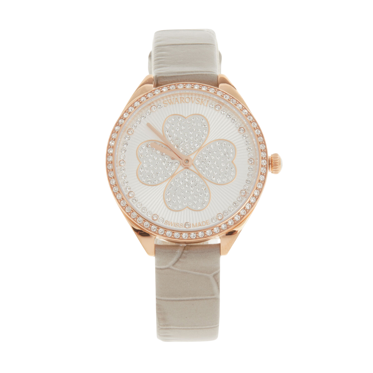 Montre-bracelet multicolore avec cristaux et bracelet en cuir