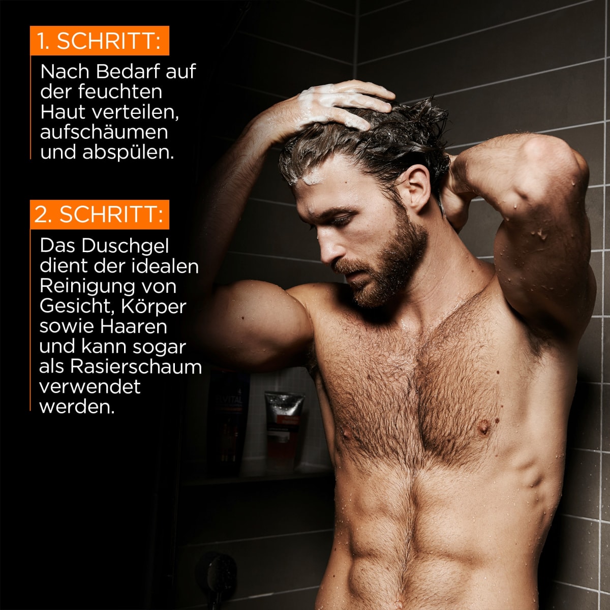 Gel douche Pure Carbon avec carbone, Multi Action 5in1, 250 ml