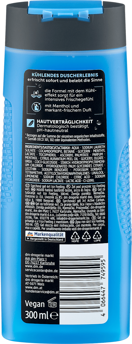 Gel douche Ice Feeling 4in1, 300 ml