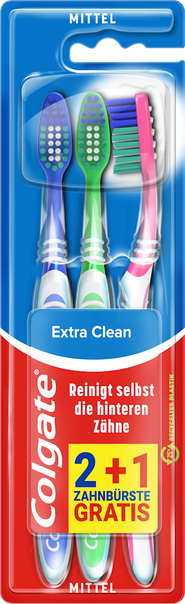 Brosse à dents Extra Clean moyenne (2+1Gratuit), 3 pces