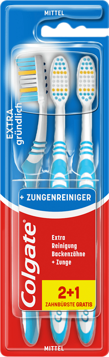 Brosse à dents Extra Clean moyenne (2+1Gratuit), 3 pces