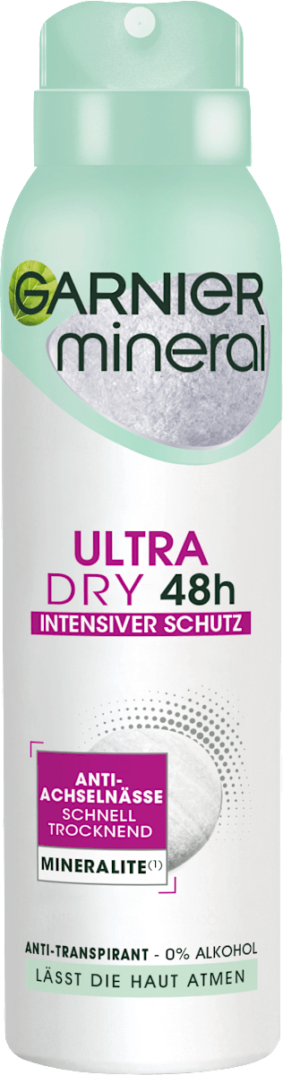 Déodorant spray anti-transpirant Mineral Ultra Dry 48h, 150 ml