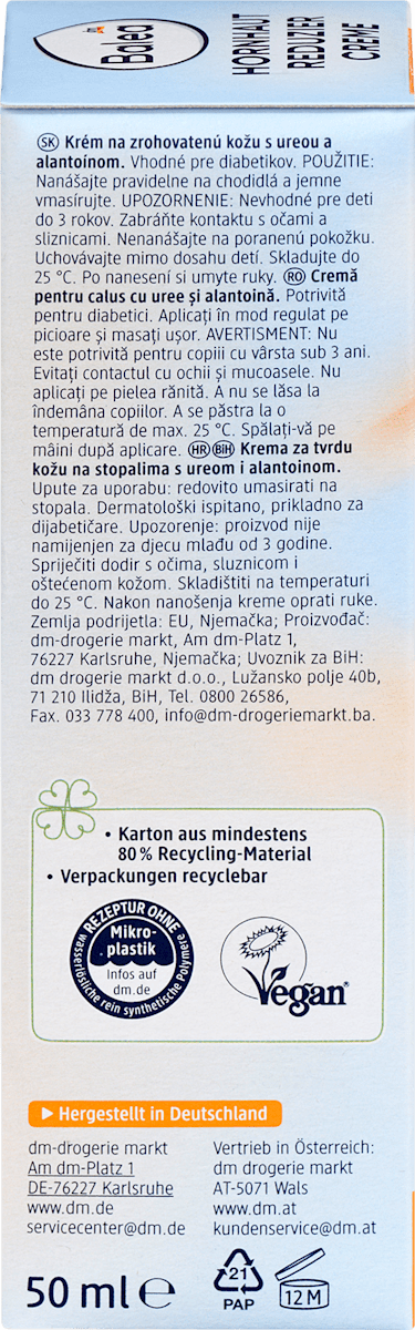 Crème pour les pieds, crème anti-callosités à l'urée et à l'allantoïne, 50 ml