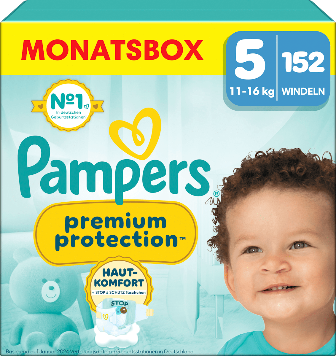 Windeln Premium Protection Gr.5 Junior (11-16 kg) Monatsbox, 152 St