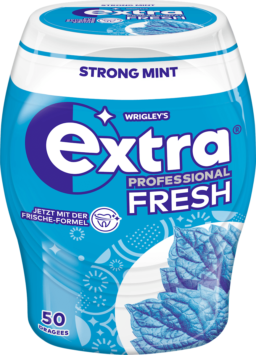 Chewing-gum Extra Professional Fresh, menthe forte, sans sucre, 50 pces