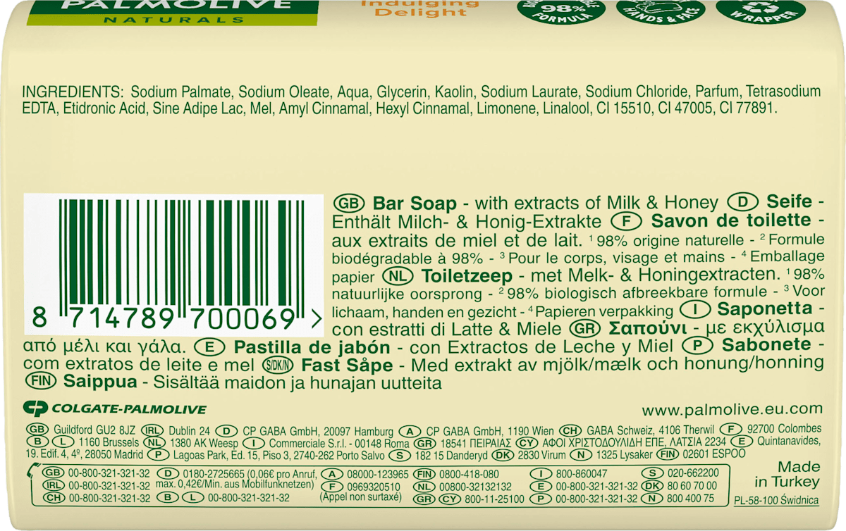 Savon au lait et au miel, Naturals, 90 g