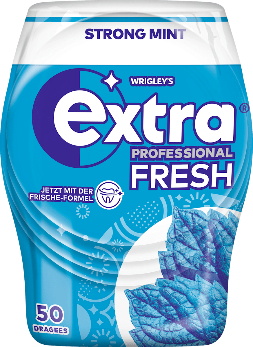 Chewing-gum Extra Professional Fresh, menthe forte, sans sucre, 50 pces