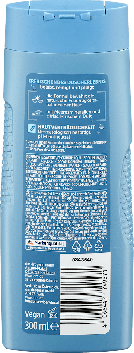 Gel douche Fresh 3in1, 300 ml