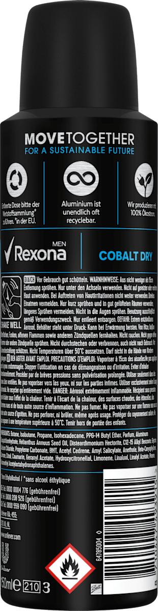 Déodorant anti-transpirant Men Cobalt Dry, 150 ml