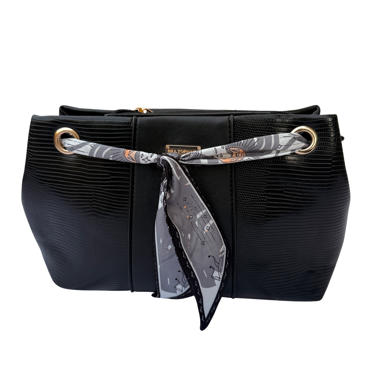 Femmes Mode 2Pcs Set PU cuir Sac portés main + Sac Bandoulière FemmeMain Femme Mode Sac Fourre Tout - Noir